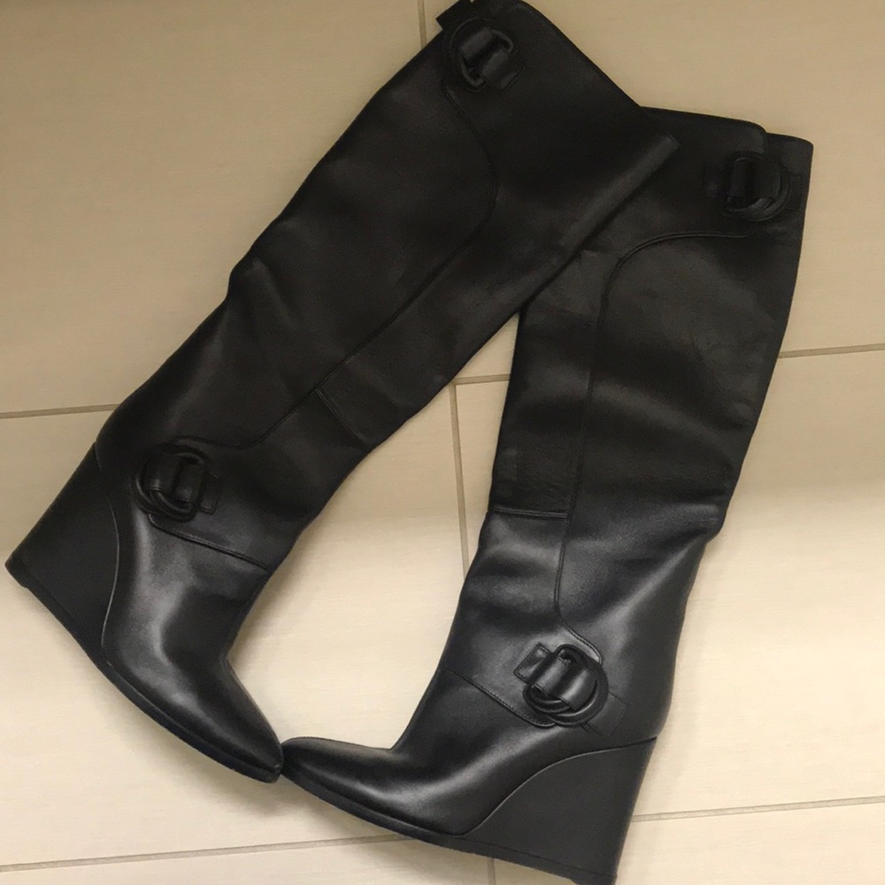 Leather Balenciaga Semi-pointed wedge boots